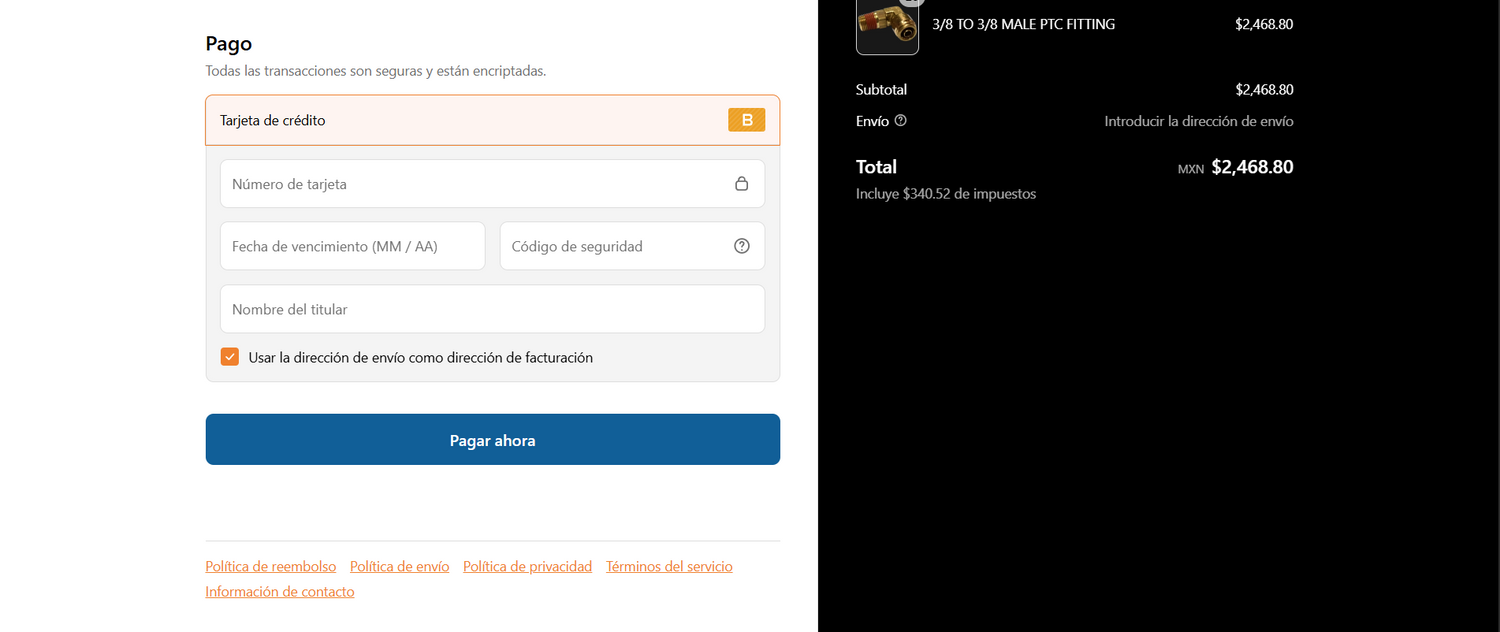 5. Método de pago