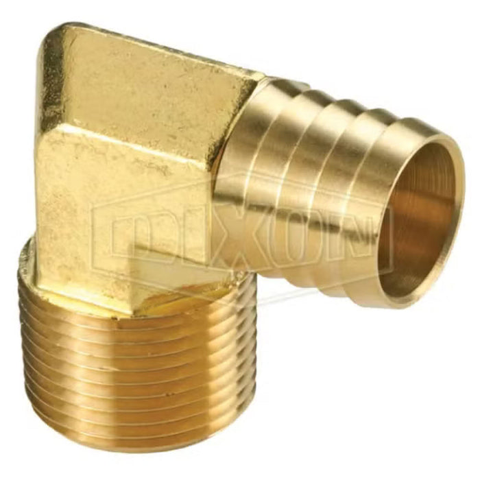 Conector Dixon SKU 1290504C – Codo de 90º con Espiga y Rosca Macho NPTF para Manguera 5/16" en Latón de Alta Calidad