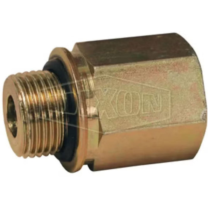 Conector Dixon SKU B3455-4-4 – Rosca Británica Hembra NPTF a Macho BSPP en Acero Zincado