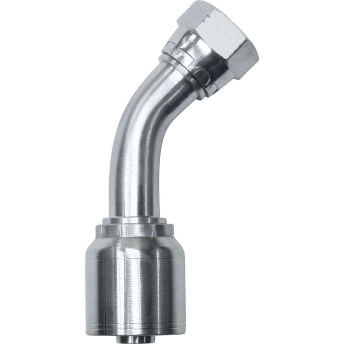 Conector hidráulico GOODEAGLEFLEX E-FJX45M-06-06 en acero codo de 45° corto hembra