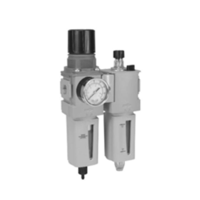 Conjunto FRL Parker P31CA92GEMNNLNW de 2 piezas en línea con puerto de 1/4 in NPT y drenaje manual