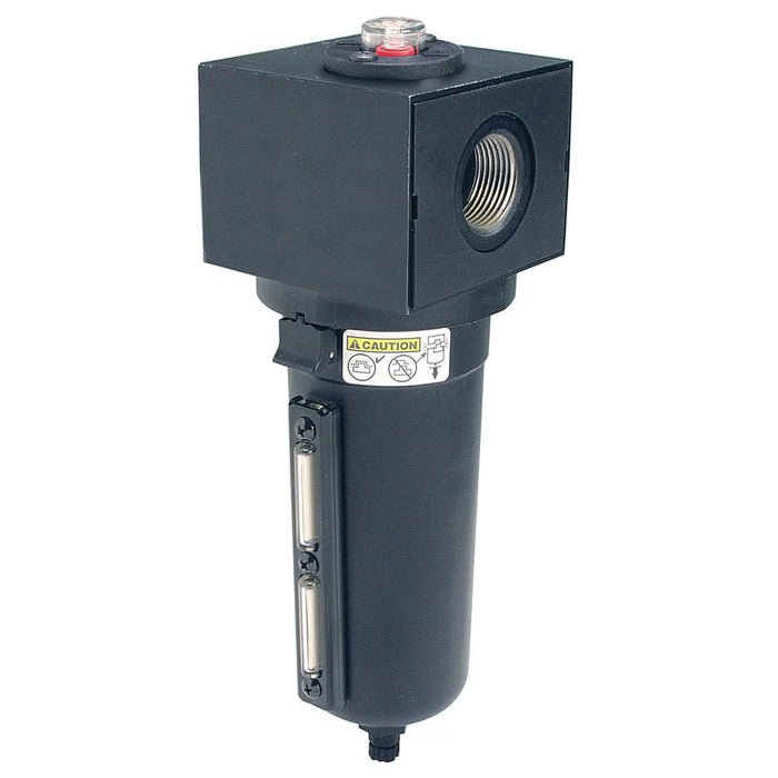 Filtro FRL Parker P3NFA98GSM serie en línea con cuba de metal y indicador DPI en línea