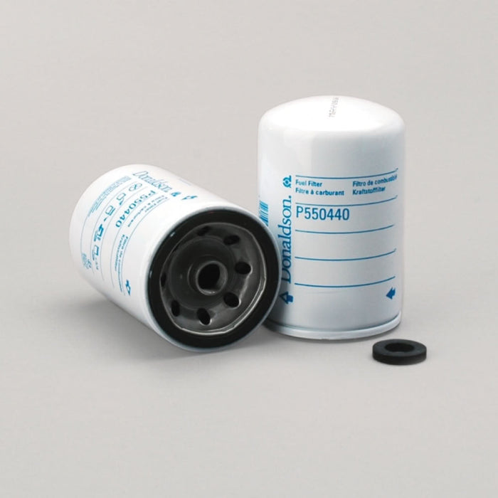 Filtro de Combustible Donaldson P550440 Secundario con Tubo de Soporte 76.8 MM y Válvula de Colapso