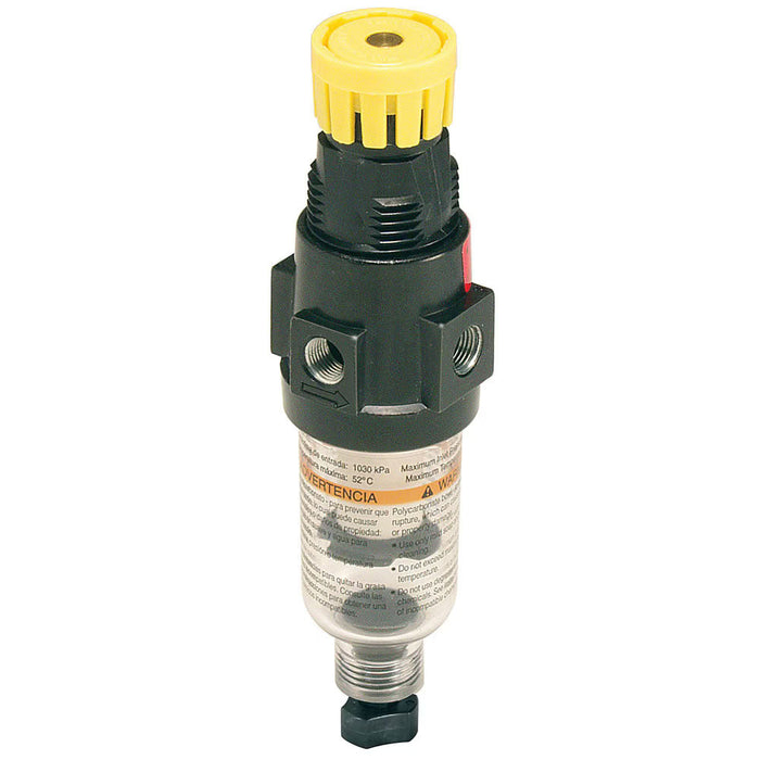 Filtro regulador miniatura Parker 14E11A13FC puertos de 1/8 y 1/4 pulgadas drenaje twist