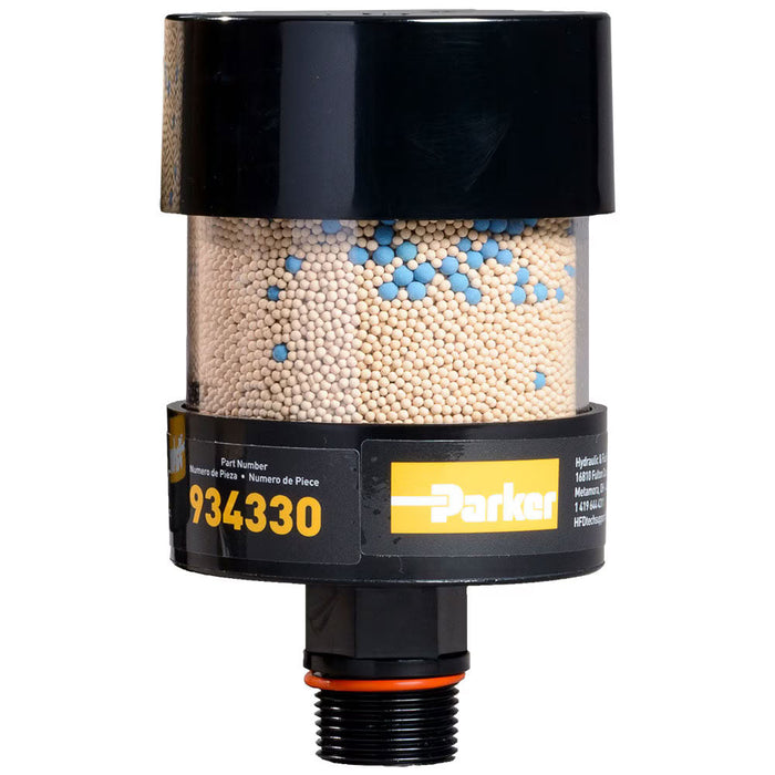 Filtro respirador desecante Parker 934330 en accesorios de depósito con sello de nitrilo