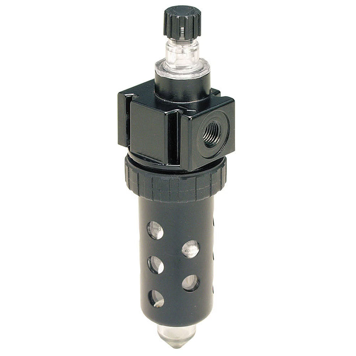 Lubricador FRL Parker 06L32BE serie Prep-Air II en línea con depósito en polipropileno y sin drenaje para protección y lubricación en sistemas neumáticos