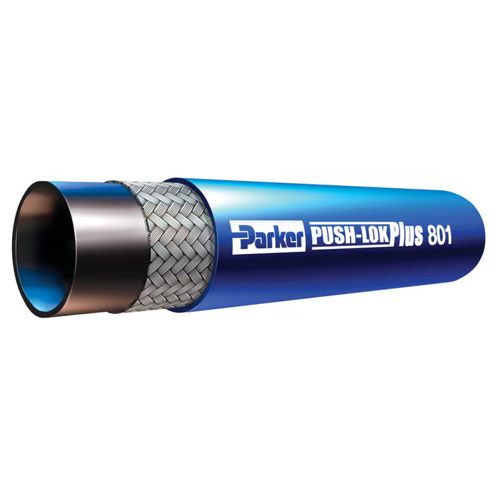 Manguera Hidráulica Parker Push-Lok Plus 801 Hose – Rango de presión 200-350 PSI, Parte #: 801-12-BLU-RL