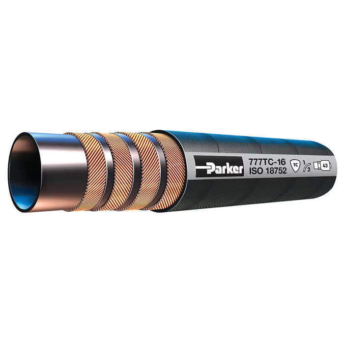 Manguera hidráulica Parker Serie 777 de 12.5 mm de diámetro interno Reforzada con 4 trenzas de acero - Parte 777TC-8-RL