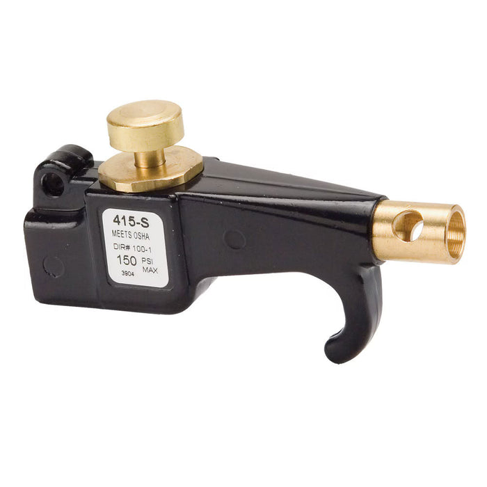Pistola de aire industrial Parker 415-S en línea con boquilla de latón y control por botón para limpieza