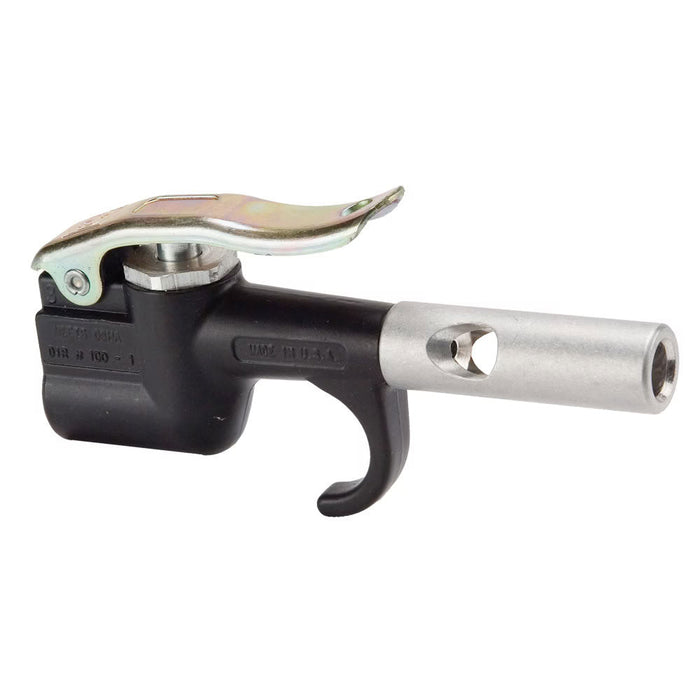 Pistola de soplado industrial Parker 410-SV en línea con boquilla Venturi y control por palanca para limpieza eficiente