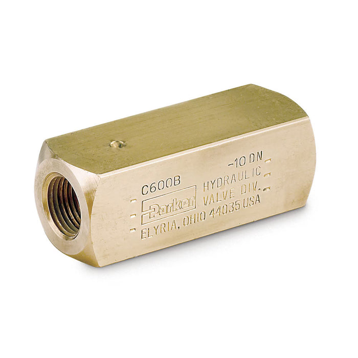 Válvula check Colorflow C800B Serie C en línea con conexión 1/2 in NPT cuerpo en latón