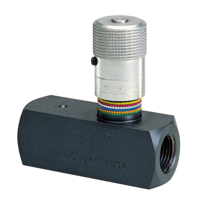 Válvula de control de flujo Parker F600B Serie F en línea con conexión 3/8 in NPT cuerpo en latón
