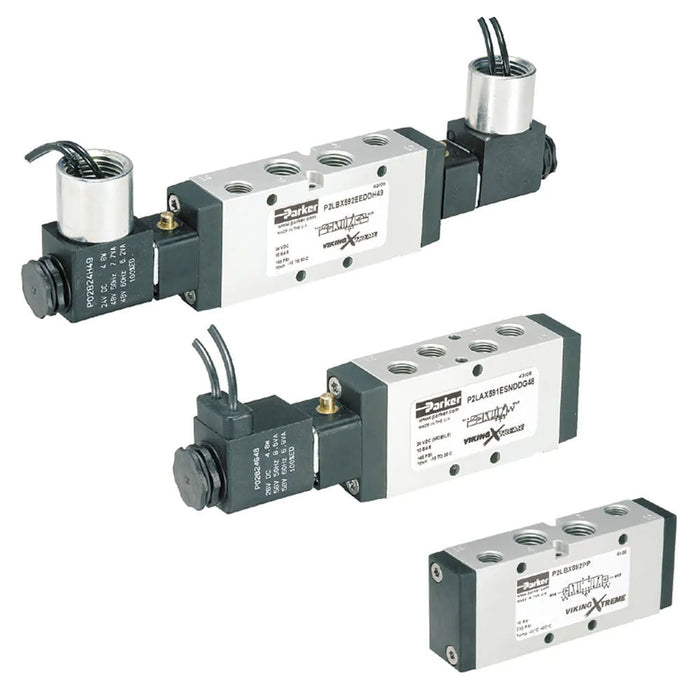Válvula solenoide neumática Parker 9121594809X serie Viking Xtreme en línea, control en voltajes