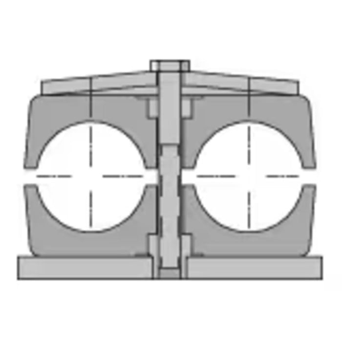 Abrazadera de Tubo Parker 2127/127-PP Polipropileno Serie Twin Light Duty para Tubo de 1/2 in
