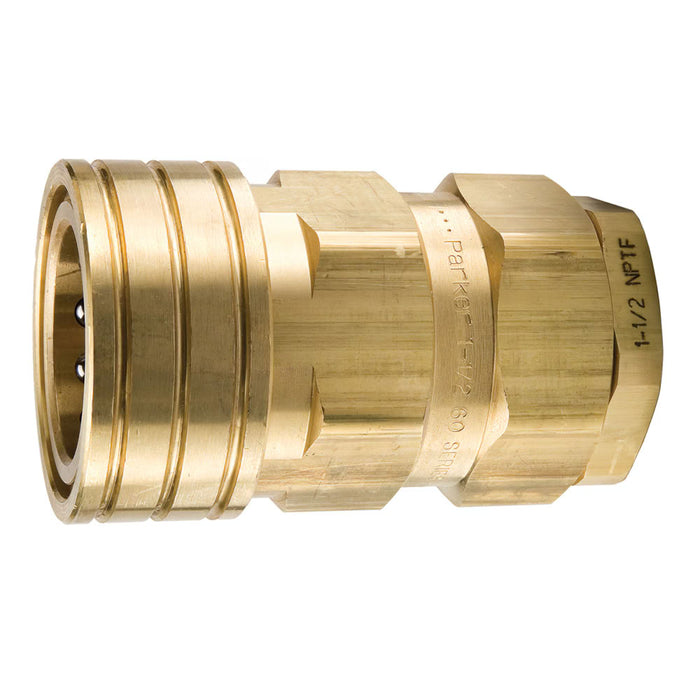 Acoplador Rápido Hembra Parker BH12-60L Serie 60 ISO 7241-B Rosca Hembra NPTF en Latón