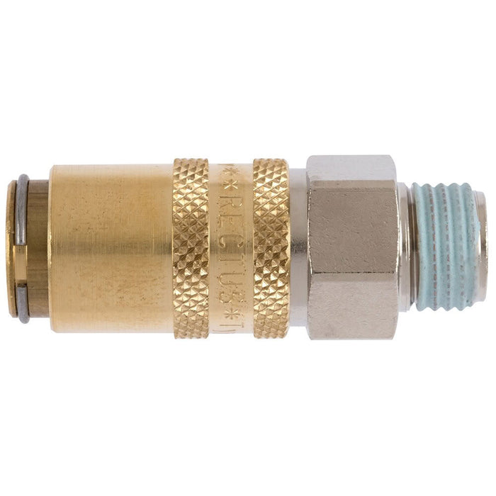 Acoplador con Válvula y Rosca Parker 11KBAW17MVX de 3/8 in NPT Macho en Latón