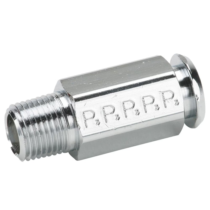 Acople Poly-tite Parker 391P-6-4 Latón Cromado de 3/8 in Plug-in Stem a NPT Macho de 1/4 in