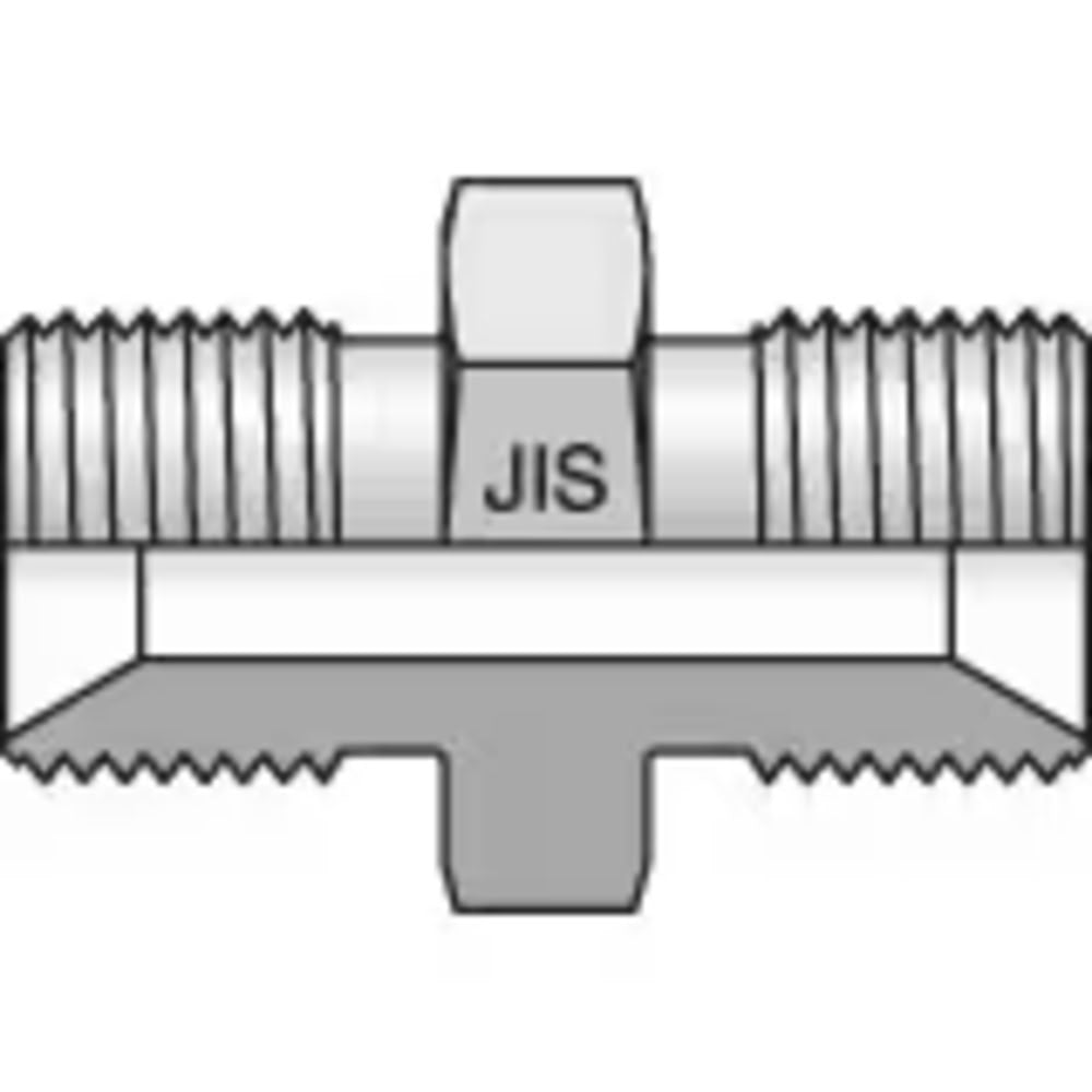 Adaptador JIS B8363 Parker 6HP4S de 3/8 BSPP Macho a BSPP Macho Cono d ...