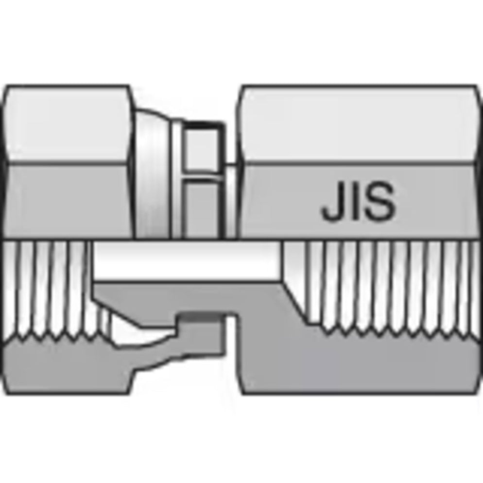 Adaptador JIS B8363 Parker 8G63P4S de 1/2-14 BSPP Giratorio a BSPT Hem ...