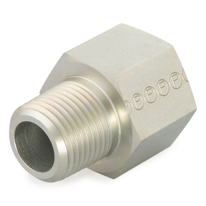 Adaptador Parker 1/2M22FHG8S NPT Macho 1/2 in a Métrico M22x1.5 Hembra en Acero