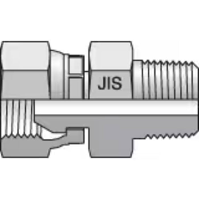 Adaptador Recto Parker 6F63P4S Estándar JIS B8363 60° Cono BSPP Giratorio Hembra a BSPT 3/8 in Macho en Acero