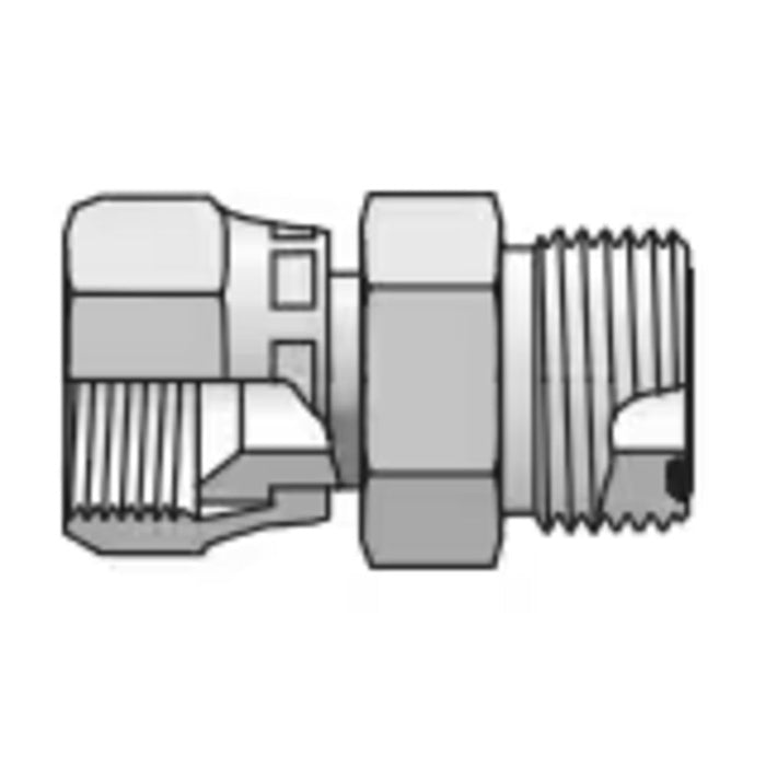 Adaptador de Conversión Recto Parker 4 LOHX6-S 37° Flare Hembra Giratoria a ORFS Macho para Tubo 1/4 in Acero