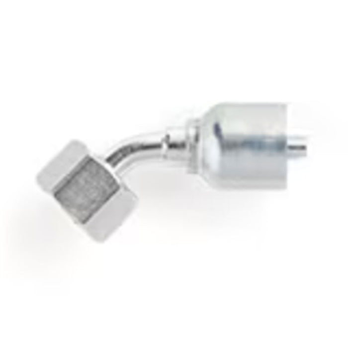 Codo 45° Parker 10C77-38-20 Crimp 77 Series Metric S Hembra con O-Ring para Manguera -20 1-1/4 in Acero