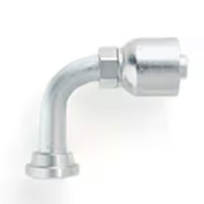 Codo 90° Largo Parker 18971-12-12 Crimp 71 Series SAE Code 61 Flange para Manguera 3/4 in Acero