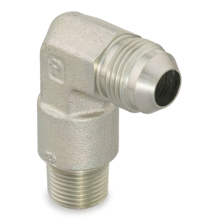 Codo 90° Extra Largo Parker Triple-Lok 4 CCCTX-S 37° Flare Macho a NPT Macho 1/8-27 Acero