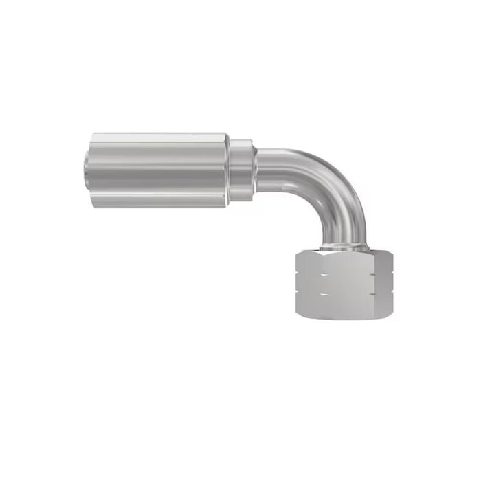 Codo 90° Parker 1EC77-20-20 Crimp 77 Serie Rosca BSP Hembra Giratoria 60° con O-Ring para Manguera -20 1-1/4 in Acero