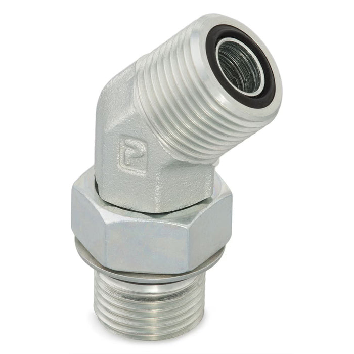 Codo de 45° Parker 6 V5OLO-S Seal Lok O-Ring Face Seal Macho a SAE ORB Macho en Acero