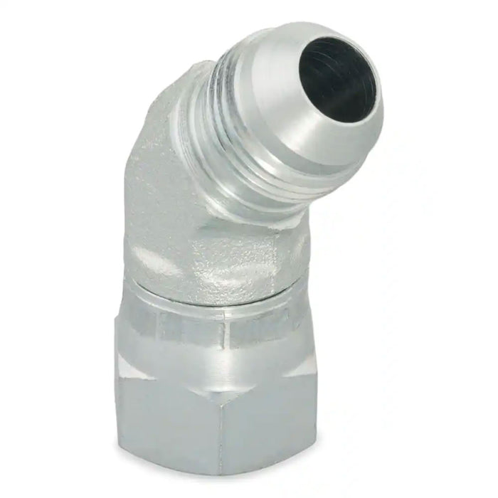 Codo de 45° Parker 6 V6X-SS Triple Lok 37° JIC de 3/8 in Macho a Hembra Giratoria en Acero Inoxidable