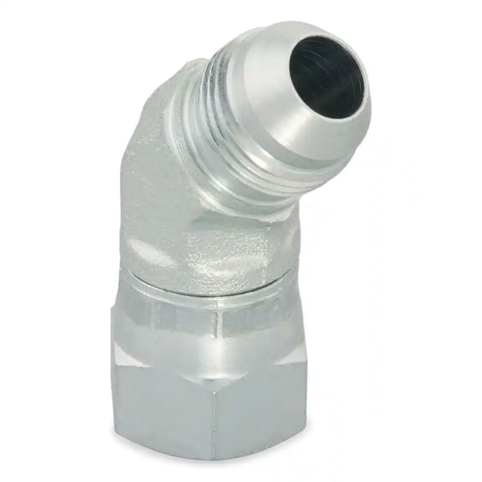 Codo de 45° Parker 8 V6X-S Triple Lok JIC 37° Flare Macho a Hembra Giratoria de 1/2 in