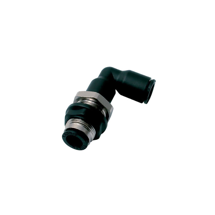 Codo de 90° Bulkhead Parker 3139 14 00 LF 3000 Push-to-Connect para Tubo de 14 mm