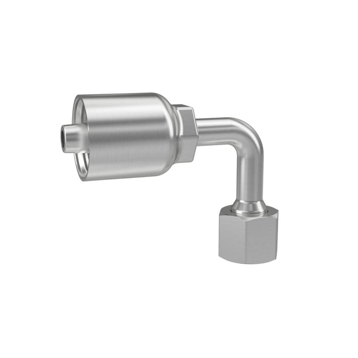 Codo de 90° Caida Media Parker 1J543-6-4 Serie 43 Hembra Seal Lok Giratoria Crimpada de 3/8 in a 1/4 in