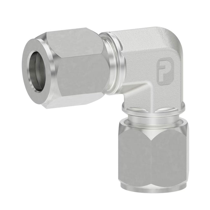 Codo de 90° Ferulok Parker 10 EBU-SS Acero Inoxidable Flareless 24° Macho a Macho para Tubo de 5/8 in 4500 psi