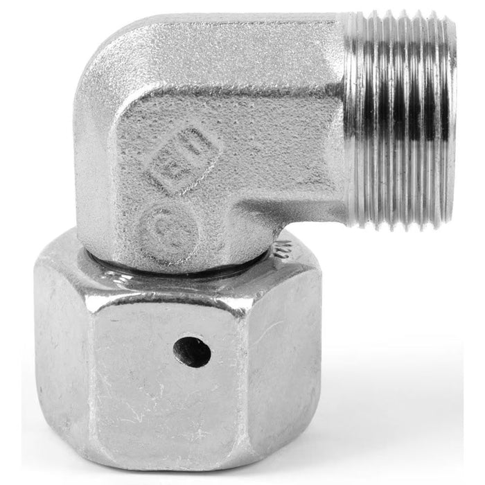 Codo de 90° Giratorio Parker EW06LCF con O-Ring Ermeto de 6 mm en Acero