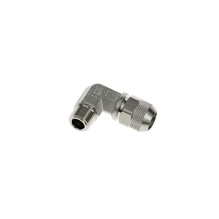 Codo de 90° Macho Parker C3BPL11/14-3/8 Rosca BSPT R3/8 para Tubo de 11x14 mm en Latón