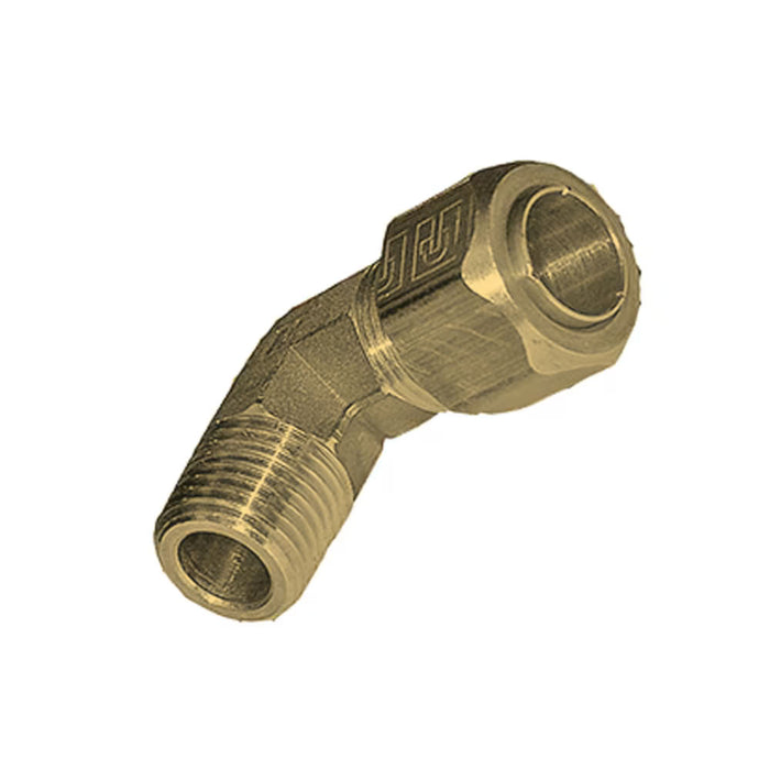 Codo de 90° Macho de Compresión Parker C3BMB8-1/4 Metrulok para Tubo 8 mm a Macho BSPT R1/4 Latón
