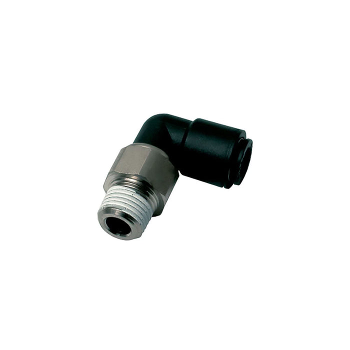 Codo de 90° Oscilante Parker 3159 10 13 LF 3000 Push-to-Connect para Tubo 10 mm a Macho BSPT R1/4