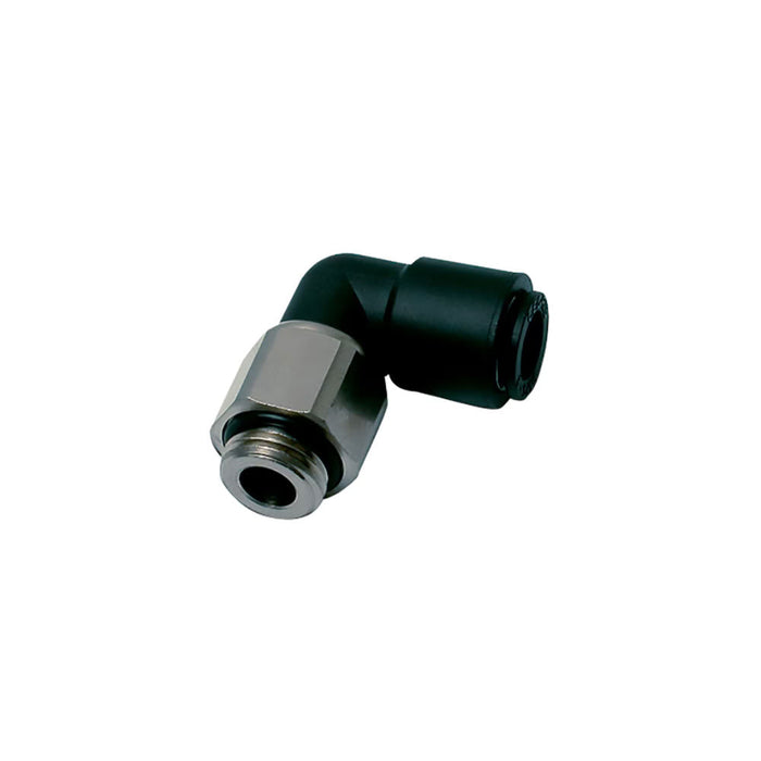 Codo de 90° Oscilante Parker 3189 06 10 LF 3000 Push-to-Connect para Tubo 6 mm a Macho BSPP G1/8