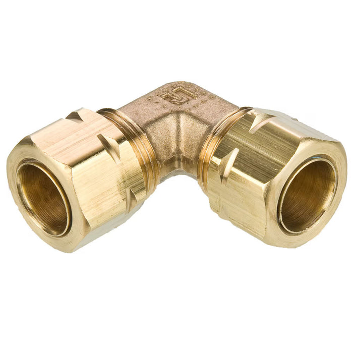 Codo de 90° Parker 165CA-4 Compress-Align Conexión por Compresión en Latón Tubo de 1/4 in