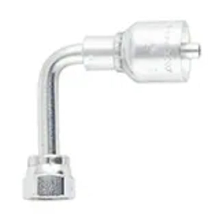 Codo de 90° Parker 1J177-8-8 Conexión Crimpable Hembra Seal-Lok Giratoria Caída Larga Manguera de 1/2 in
