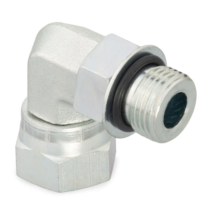 Codo de 90° Parker 2507-4-4 SAE ORB Macho a NPSM Hembra Giratorio en Acero