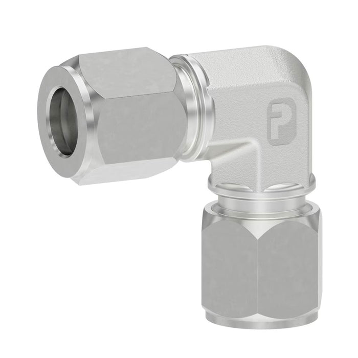 Codo de 90° Parker 8 EBU-SS Ferulok Flareless de 1/2 in Macho en Acero Inoxidable
