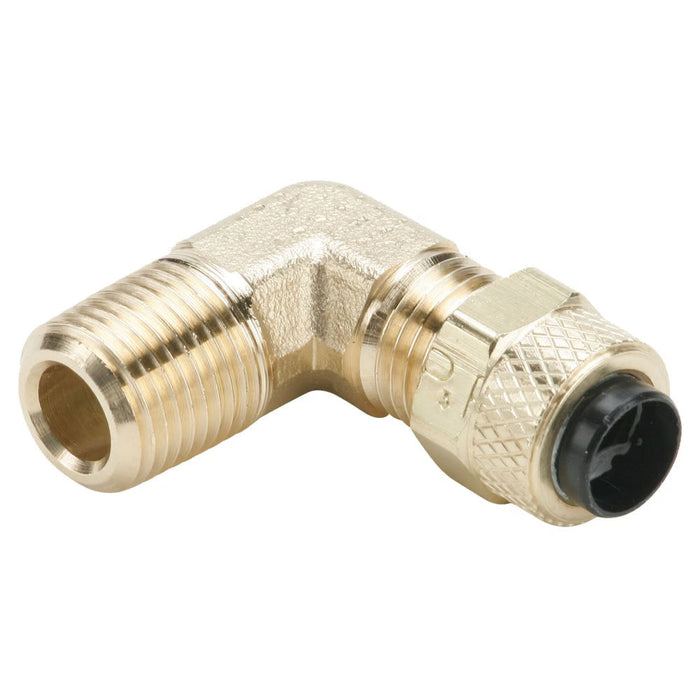 Codo de 90° Poly-Tite Parker 169P-6-2 en Latón de 3/8 in a Rosca NPT Macho 1/8 in