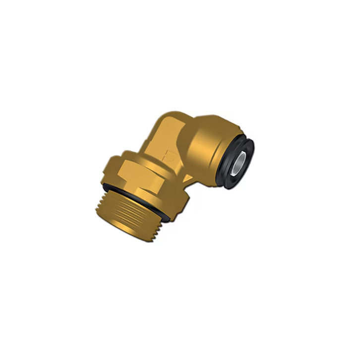 Codo de 90° Prestomatic 2 Parker C8UNPMB10M16 Push-to-Connect para Tubo 10 mm a Macho Métrico M16x1.5 Latón