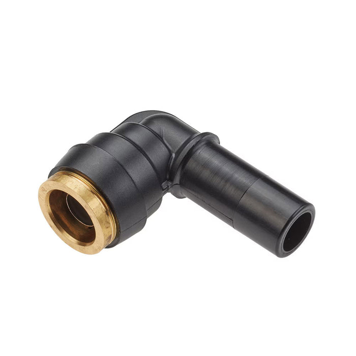 Codo de 90° Push-to-Connect PTC Parker 369PTCSP-6-8 para Frenos de Aire de 3/8 in a 1/2 in