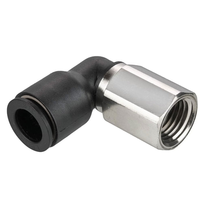 Codo de 90° Push-to-Connect Parker 3009 56 14 PLP Composite Tubo de 1/4 in a NPT Hembra de 1/4 in