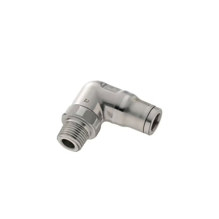 Codo de 90° Push In Parker Legris 3889 06 11 Acero Inoxidable 316L Tubo de 6 mm a 1/8 in NPT Macho